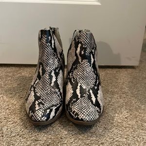 Snake skin booties